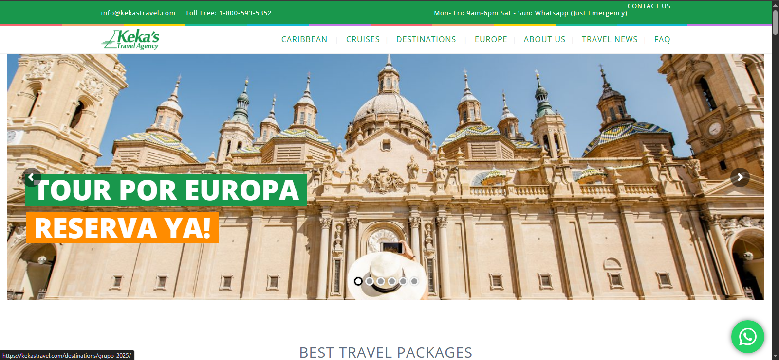 Diseño web del proyecto Keka's Travel Agency